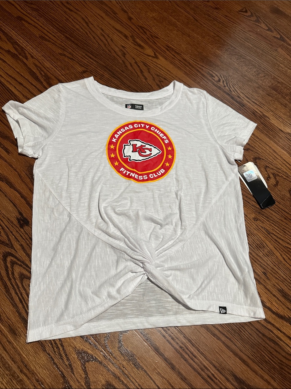 NFL Kansas City Chiefs White Short Sleeve Tee with Red & Gold Logo